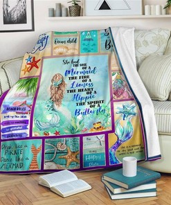 The Soul Of Mermaid Mermaid Lover Sherpa Fleece Blanket Gifts for Family, for Couple