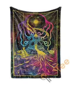 The Star Arcana Tarot Art Sherpa Fleece Blanket Gifts for Family, for Couple