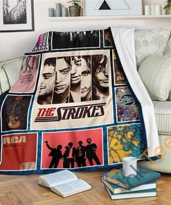 The Strokes Fleece Fan Gift Sherpa Fleece Blanket Gifts for Family, for Couple
