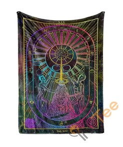 The Sun Arcana Tarot Art Sherpa Fleece Blanket Gifts for Family, for Couple