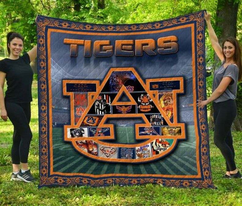 The Tigers Ncaa Auburn Tigers Green Quilt Blanket Bedding Set
