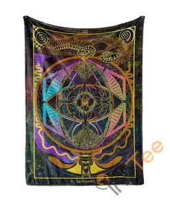 The Universe Arcana Tarot Art Sherpa Fleece Blanket Gifts for Family, for Couple