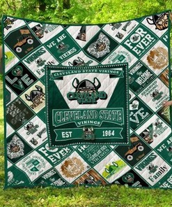 The Vikings Ncaa Cleveland State Vikings Collection Quilt Blanket Bedding Set