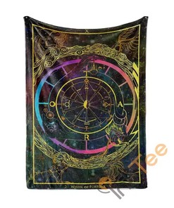 The Wheel Of Fortune Arcana Tarot Art Sherpa Fleece Blanket Gifts for Family, for Couple