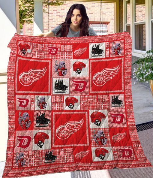 The Wings Detroit Red Wings Quilt Blanket Bedding Set