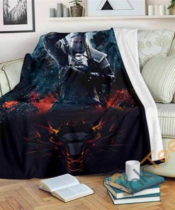 The Witcher Wild Hunt Sherpa Fleece Blanket Gifts for Family, for Couple