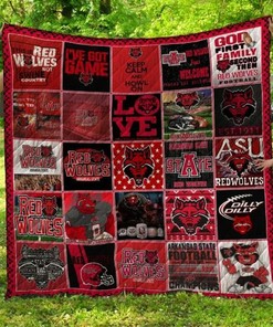 The Wolves Ncaa Arkansas State Red Wolves Collection Combined Quilt Blanket Bedding Set
