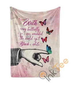 The World Isn T Black N White Sherpa Fleece Blanket Gifts for Family, for Couple