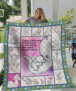 There Is Only One Pretty Child In The World Family Elephant Quilt Blanket Bedding Set
