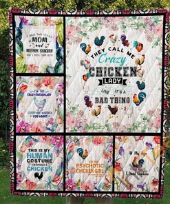 They Call Me Crazy Chicken Lady Quilt Blanket Bedding Set