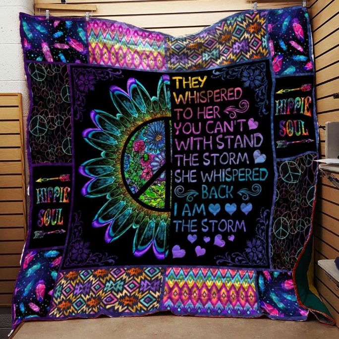 They Whispered To Her You Can Withstand The Storm Hippie Quilt Blanket Bedding Set