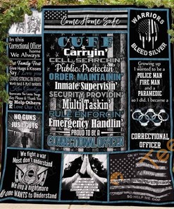 Thin Gray Line Correction Officer Personalized Quilt Blanket Bedding Set with Pillowcases