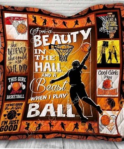 This Girl Loves Basketball Quilt Blanket Bedding Set