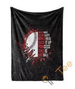 This Is Softball Princess Sherpa Fleece Blanket Gifts for Family, for Couple