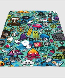Thrasher Pattern Sherpa Fleece Blanket Gifts for Family, for Couple