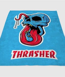 Thrasher Sherpa Fleece Blanket Gifts for Family, for Couple Gifts