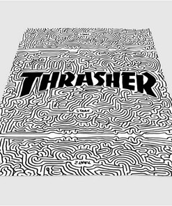 Thrasher Start And End Sherpa Fleece Blanket Gifts for Family, for Couple