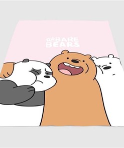Three Character We Bare Bears Sherpa Fleece Blanket Gifts for Family, for Couple