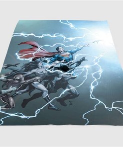Thunder Justice League Sherpa Fleece Blanket Gifts for Family, for Couple