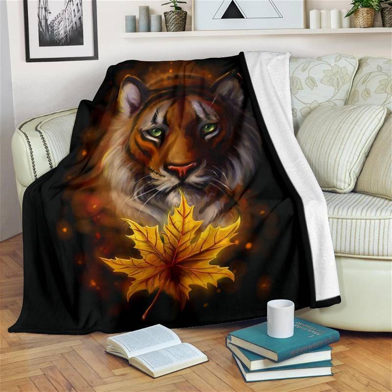 Tiger Face Tiger Lover Sherpa Fleece Blanket Gifts for Family, for Couple