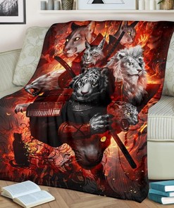 Tiger Ninja Best Seller Fleece Blanket Gift For Fan, Premium Comfy Sofa Throw Blanket Gift