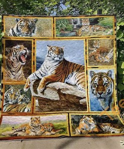 Tiger Quilt Blanket Bedding Set With Pillowcase Option