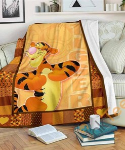 Tigger Sherpa Fleece Blanket Gifts for Family, for Couple