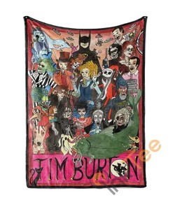 Tim Burton Characters Sherpa Fleece Blanket Gifts for Family, for Couple