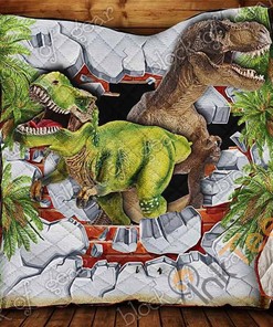 Time Travel Dinosaur Quilt Blanket Bedding Set