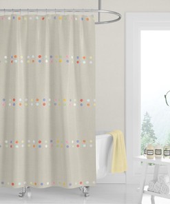 Tiny Colorful Watercolor Cutout Dots Shower Curtain