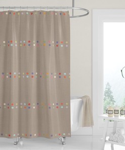 Tiny Colorful Watercolor Cutout Dots Shower Curtain For Bathroom