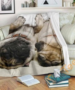 Tired Pug Buddiespug Bestseller Sherpa Fleece Blanket Gifts for Family, for Couple