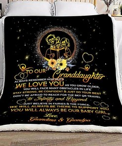 To Granddaughter Fleece Blanket Quilt Blanket Bedding Set From Grandpa And Grandma For Granddaughter Family Blanket