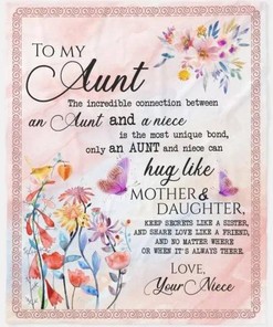 To My Aunt From Niece Flower Lover Gift Blanket