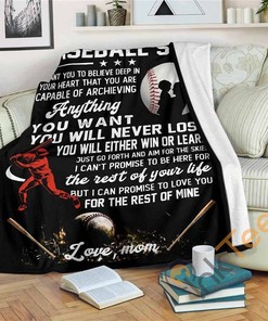 To My Baseball Son Gift From Mom Fleece Sherpa Fleece Blanket Gifts for Family, for Couple