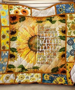 To My Beautiful Granddaughter, Sunflower Quilt Blanket Bedding Set