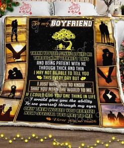 To My Boyfriend Fleece Blanket Quilt Blanket Bedding Set Gift For Boyfriend75