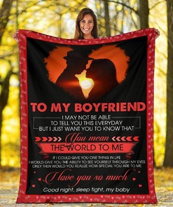 To My Boyfriend From Girlfriend Sherpa Fleece Blanket Gifts for Family, for Couple