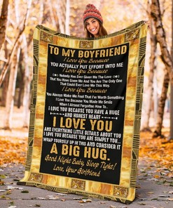 To My Boyfriend I Love You A Big Hug From Girlfriend Fleece Blanket Quilt Blanket Bedding Set