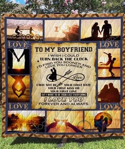 To My Boyfriend Quilt Blanket Bedding Set
