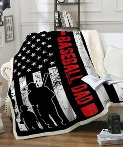 To My Dad Baseball Dad Fleece Blanket For Dad Baseball Lover Birthday69