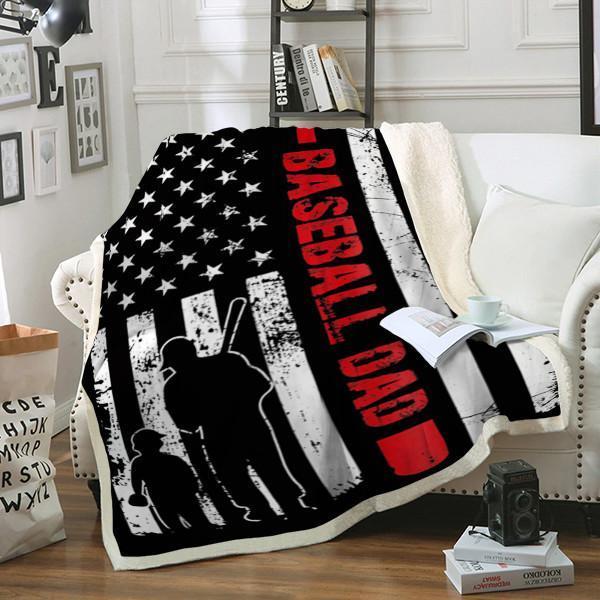 To My Dad Baseball Dad Fleece Blanket For Dad Baseball Lover Birthday69