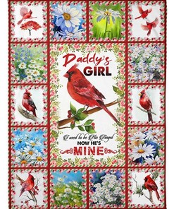 To My Dad Cardinal Daddy's Girl Fleece Blanket For Dad From Daughter Birthday