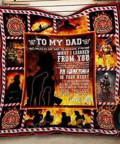 To My Dad, Firefighter Quilt Blanket Bedding Set
