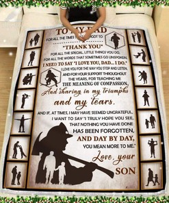 To My Dad For All The Times Son Gift For Dad Firefighter Message Blanket72