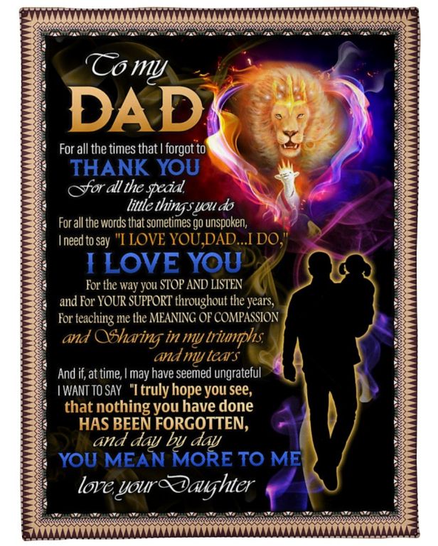 To My Dad For Teaching Me The Meaning Of Compassion Fleece Blanket For Family Birthday Father For Him