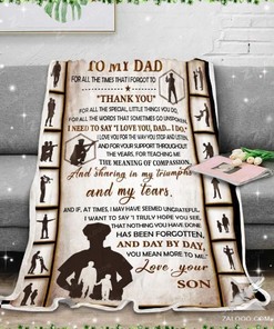 To My Dad Thank You Little Things You Do Police Son For Dad Father's Day Blanket
