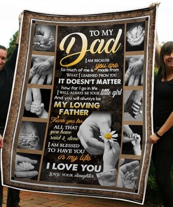 To My Dad Tiny Hand Blessed To Have You In My Life From Daughter Fleece Blanket Quilt Blanket Bedding Set