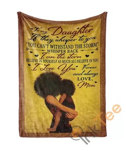 To My Daughter Black Woman Sherpa Fleece Blanket Gifts for Family, for Couple