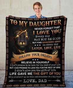 To My Daughter Follow Your Dreams Lion Dad Blanket For Daughter From Dad Birthday